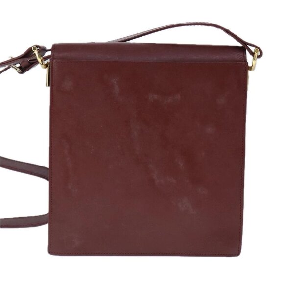 CARTIER Must Line Shoulder Bag Leather Bordeaux Gold Auth mr733 - Picture 2 of 16